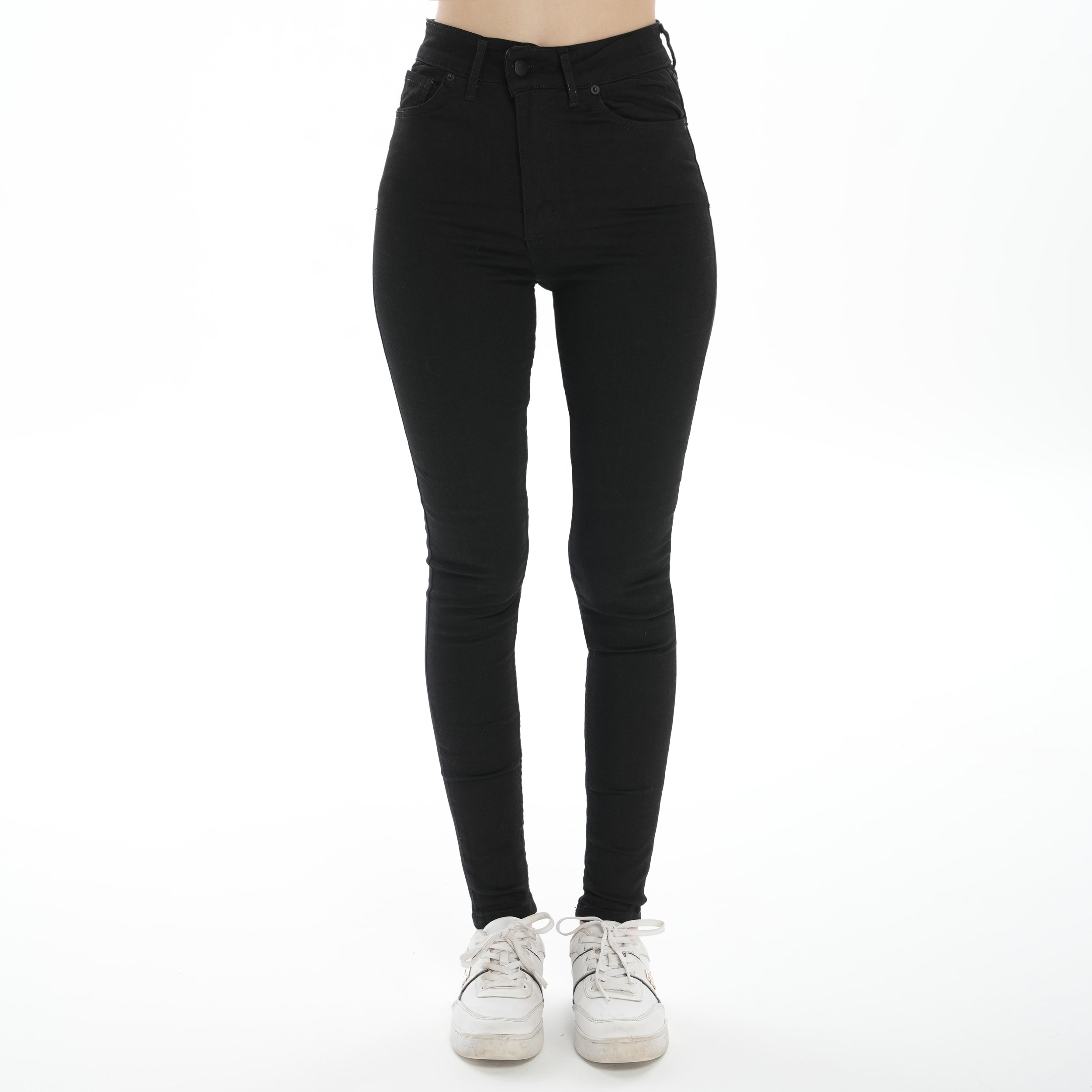 Kadın Siyah Skinny Likralı Yüksek Bel Ekstra Esnek Kot Pantolon Dar Paça Jean