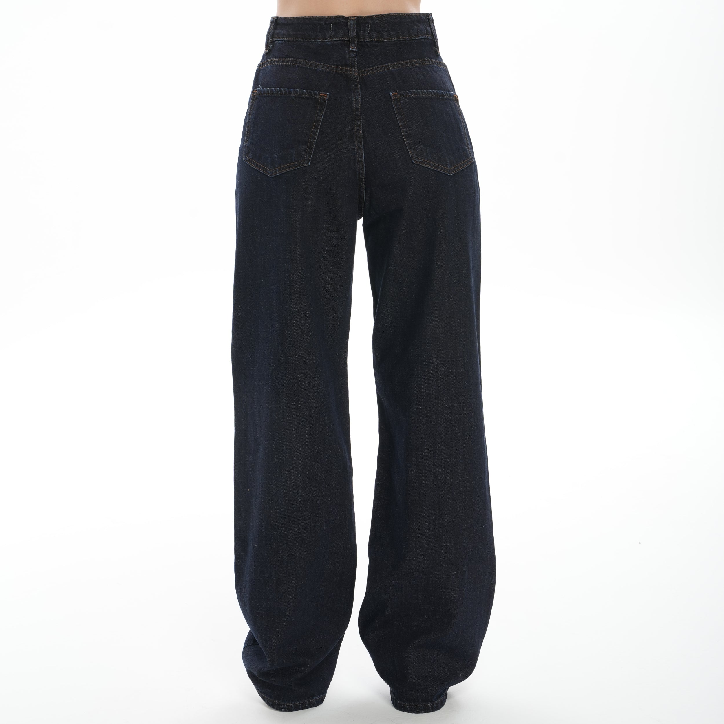 Camelia Gold Ikon 90's Koyu Mavi Lacivert Süper Extra Yüksek Bel Palazzo Salaş Jean Pantolon