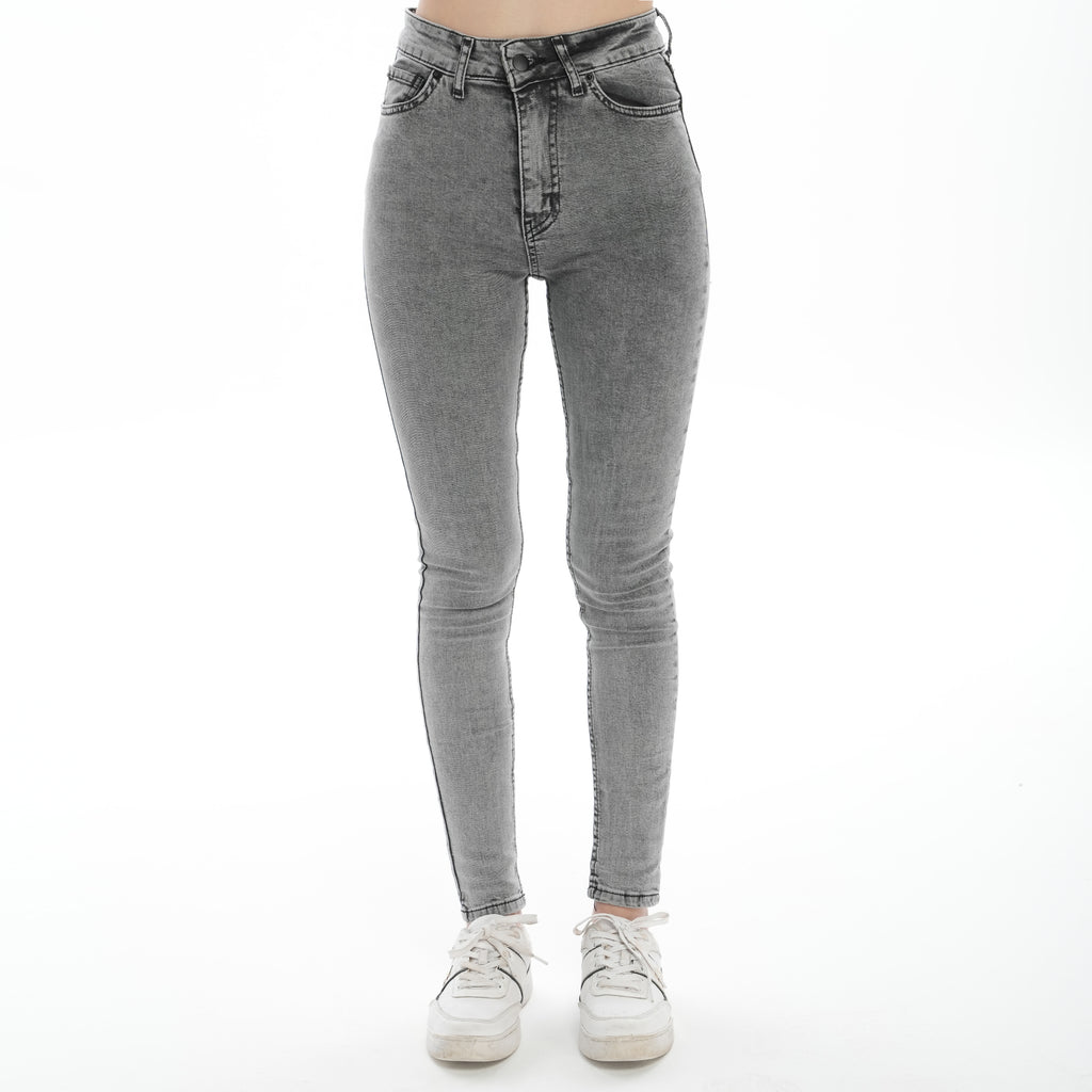 Kadın Açık Mavi Yüksek Bel Dar Paça Skinny Likralı Kot Pantalon