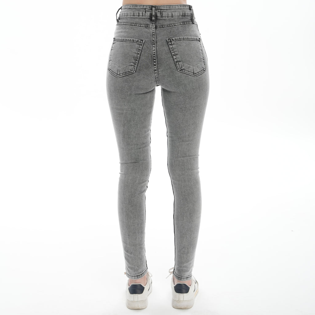 Kadın Açık Mavi Yüksek Bel Dar Paça Skinny Likralı Kot Pantalon