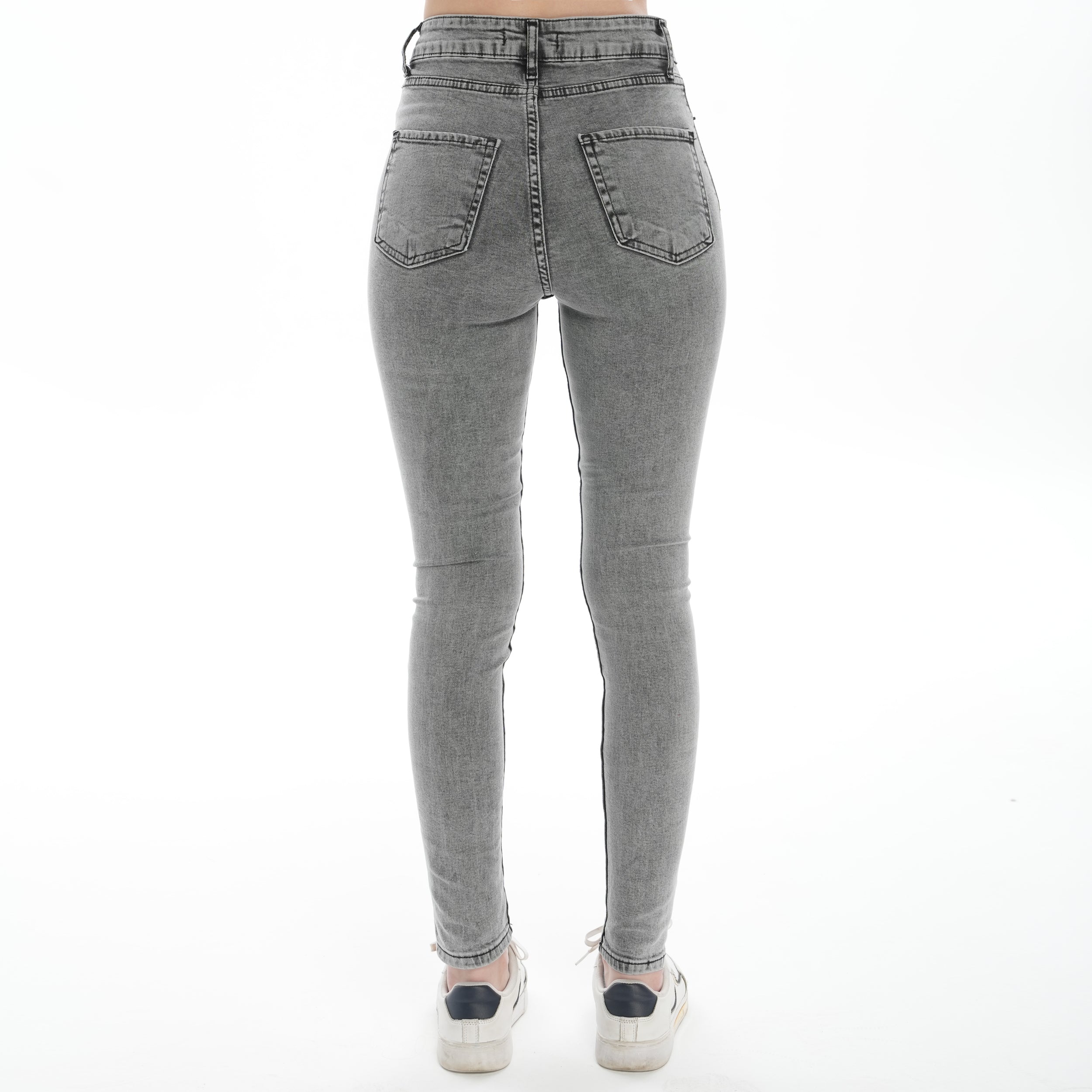 Kadın Açık Mavi Yüksek Bel Dar Paça Skinny Likralı Kot Pantalon