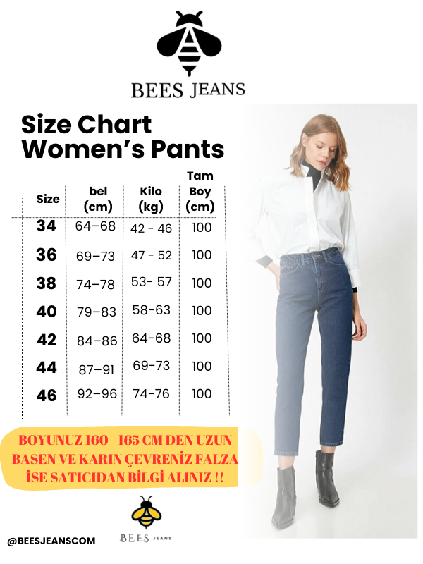 Yüksek Be Koyu Mavi Mom Jeans