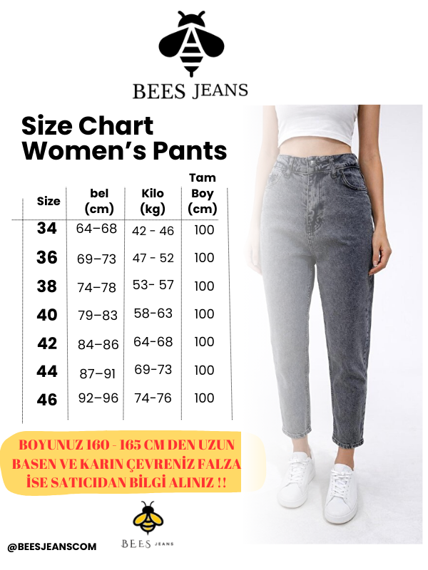 Yüksek Bel Antrasit Mom Jeans